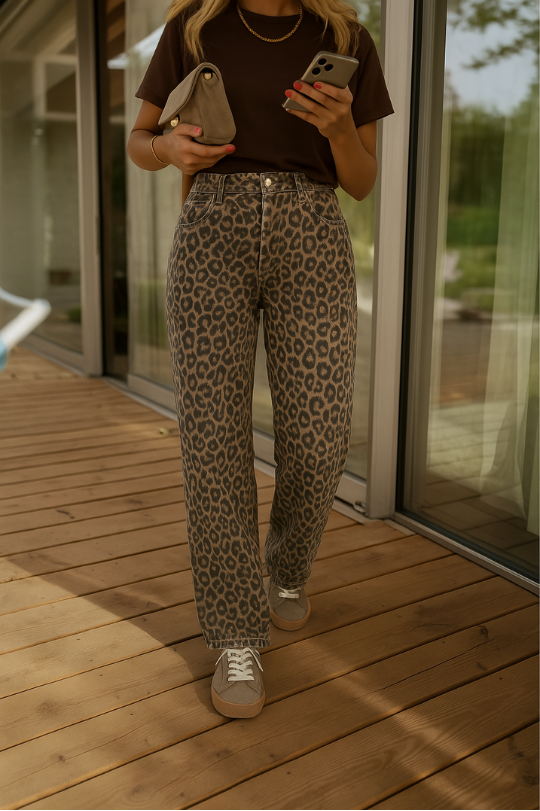 Hanna™ | Slengbuksen med leopardmønster