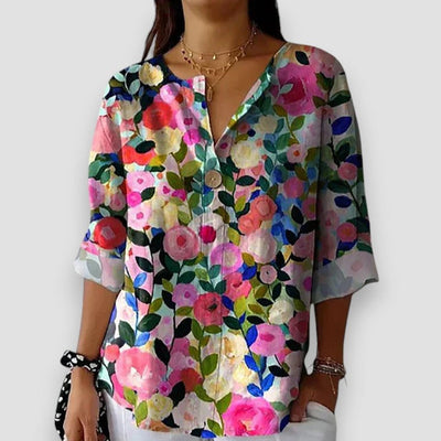 Lise™ | Vintagebluse med blomstermønster