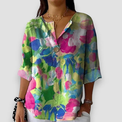 Lise™ | Vintagebluse med blomstermønster
