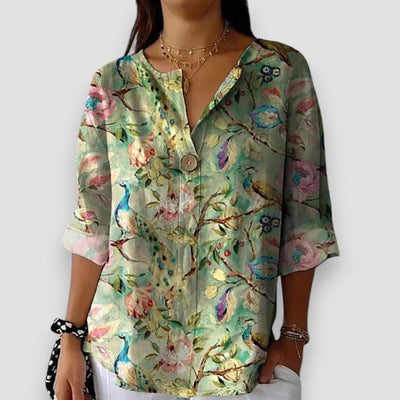 Lise™ | Vintagebluse med blomstermønster