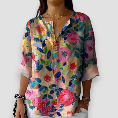 Lise™ | Vintagebluse med blomstermønster